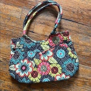 Vera Bradley Shoulder Bag Purse Retired Flower Shower Print